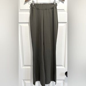 OAK + FORT Pull On Flare Split Hem Pants Forrest Green Trousers Size Small